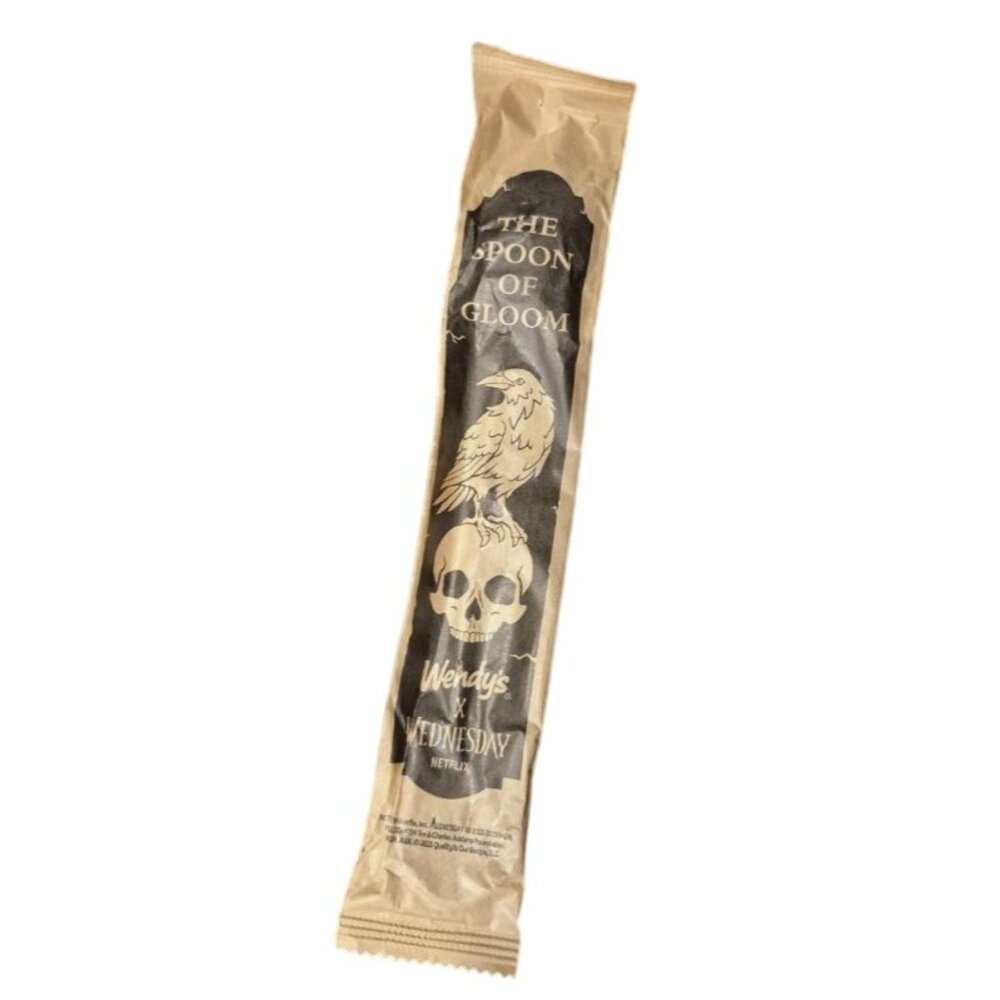 Wendys Wednesday Addams Netflix Spoon of Gloom Meal of Misfortune Purple Sealed